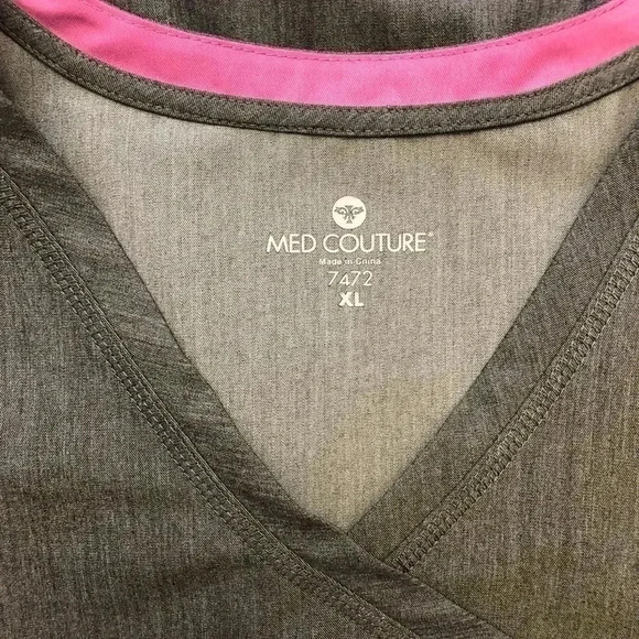 MED COUTURE Touch Mock Wrap Women’s 3-Pocket Scrub Top (7472) - Picture 9 of 10